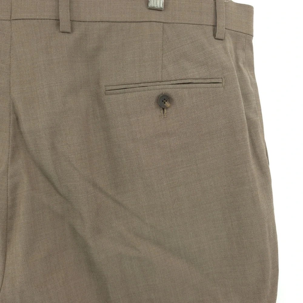 Jos A Bank Mens Traveler Pants Wool Blend Brown 40x32 Slim Fit Wrinkle Resistant